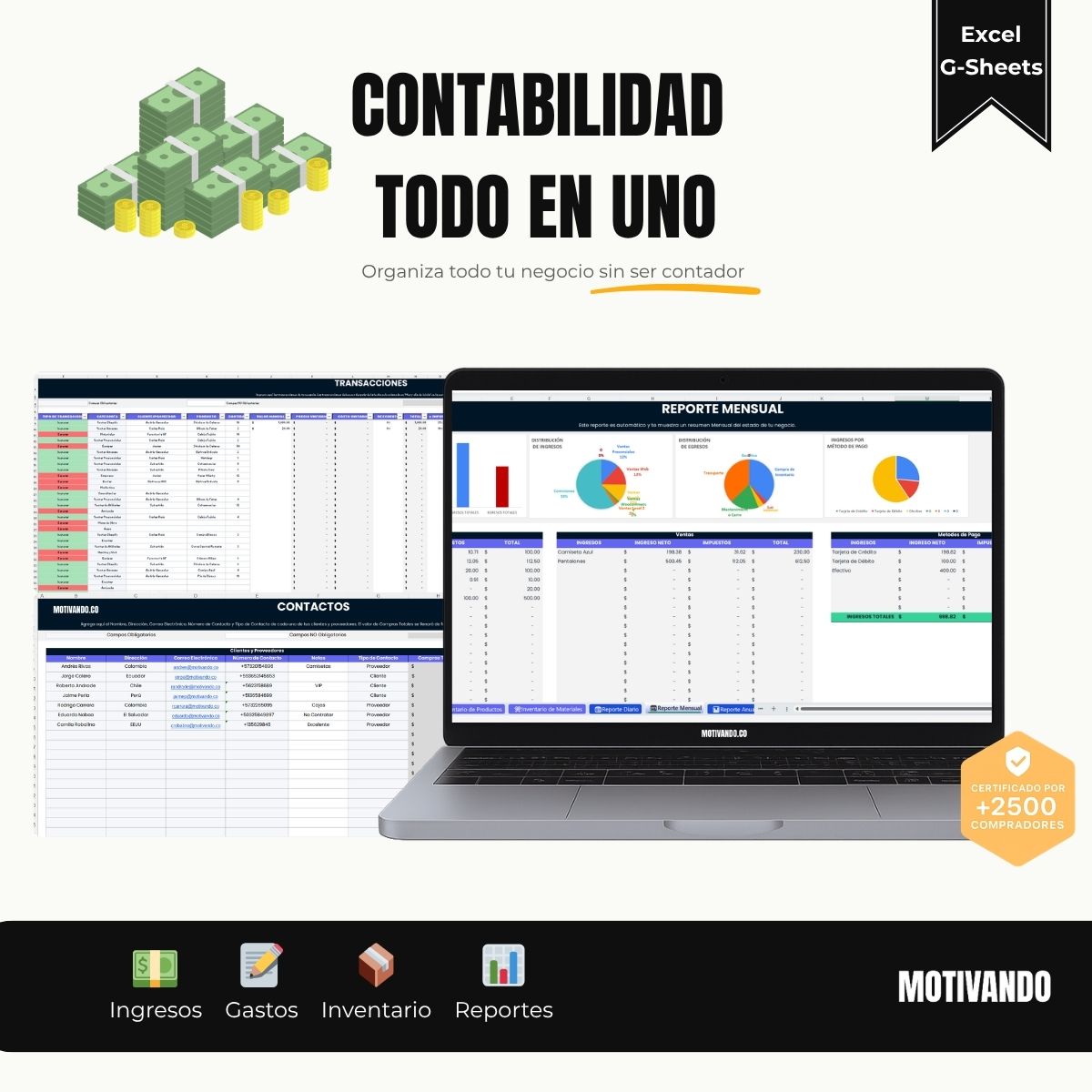 Plantilla de Contabilidad para Excel y Google Sheets | 100% Automatizada